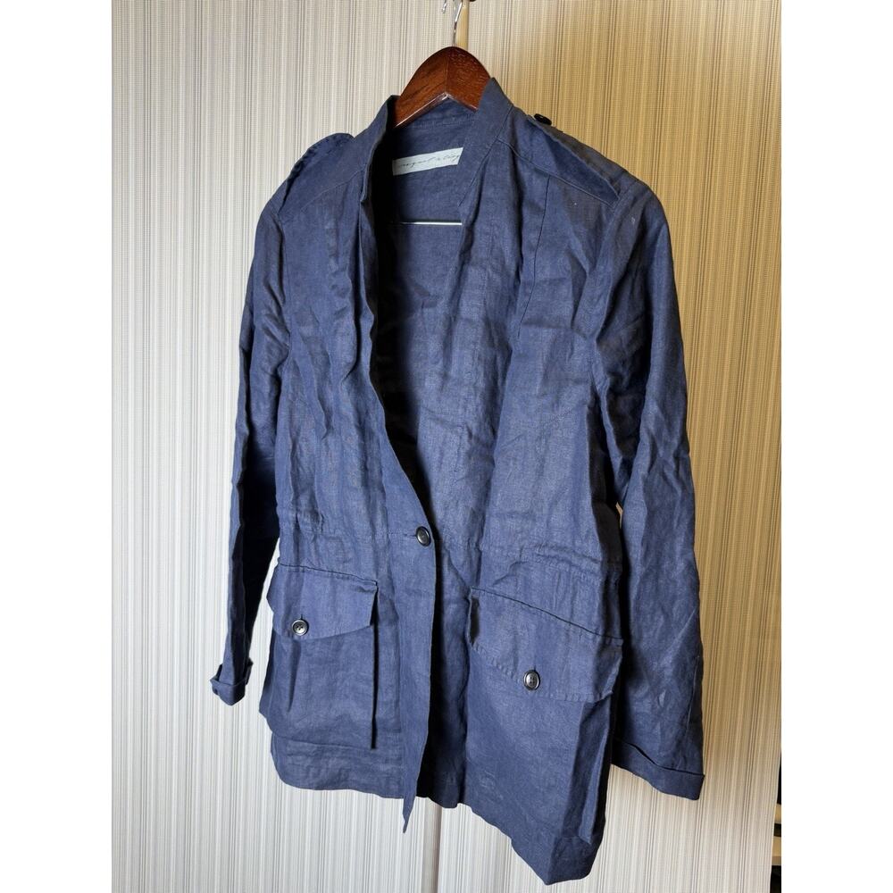 Raquel Allegra Women’s Blue Navy Silk Linen Blazer Size 1
